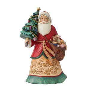 Jim Shore's Heartwood Creek Santa with Tree & Toybag