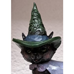 Jim Shore's Heartwood Creek Walking Black Cat with Witch's Hat (Mini Fig.)
