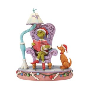 The Grinch by Jim Shore Grinch Reading in a Large Chair (First Edition Signed Piece)