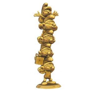 Plastoy Smurfs "Stacked" Limited Edition Gold