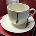 Dubout Cup & Saucer Third Eye Black Cat