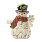 Jim Shore's Heartwood Creek Snowman with Snowflake Staff Mini