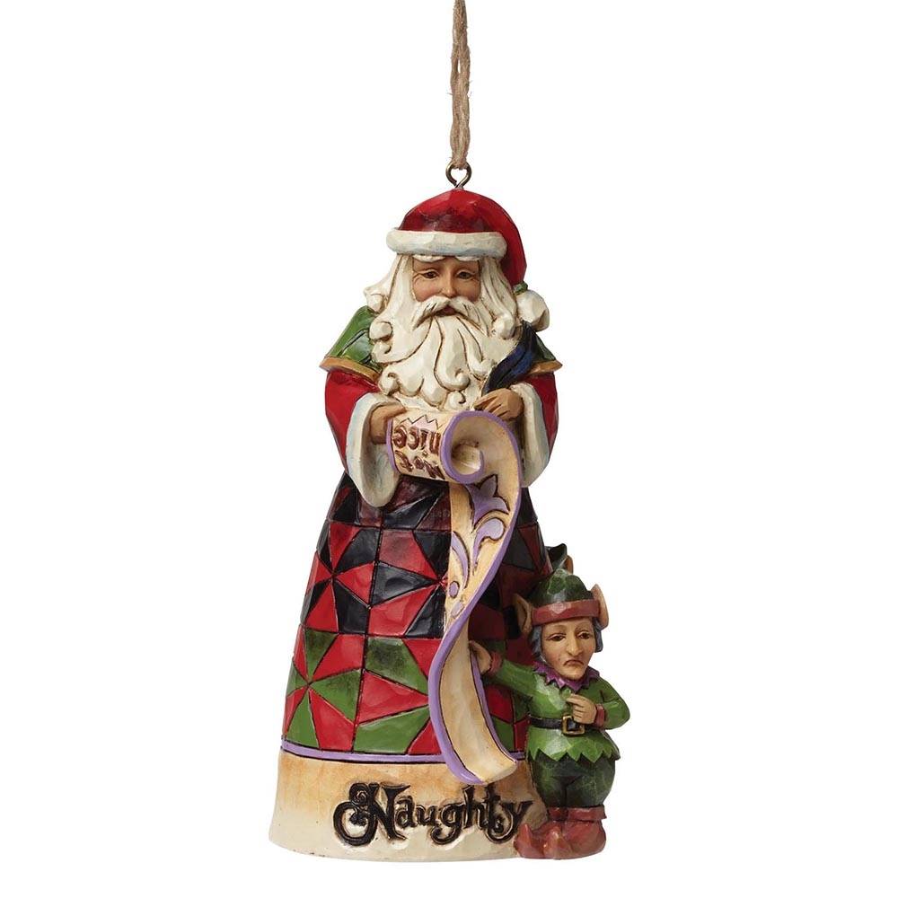 Jim Shore's Heartwood Creek Naughty & Nice Santa Hanging Ornament ...