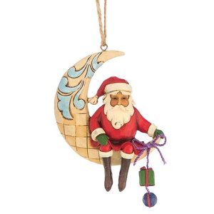 Jim Shore's Heartwood Creek Crescent Moon Santa Hanging Ornament