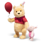 Steiff Pooh with Piglet 100 years white button
