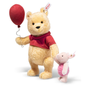 Steiff Pooh with Piglet 100 years white button