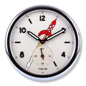 Tintin (Kuifje) Moonclock silver steel
