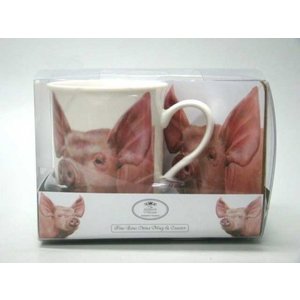 Leonardo Collection Pig Mug/Coaster (Set)