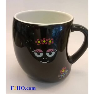 Barbapapa Barbamama Mug Fleurs (Black)