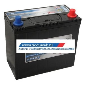 Accuweb Startaccu DC Power 12 Volt 45 Ah + Rechts (54523) Accuweb Startaccu DC Power 12 Volt 45 Ah + Rechts (54523)