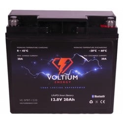 Voltium LiFePO4 Lithium Batterij 12,8 Volt 20Ah 256Wh