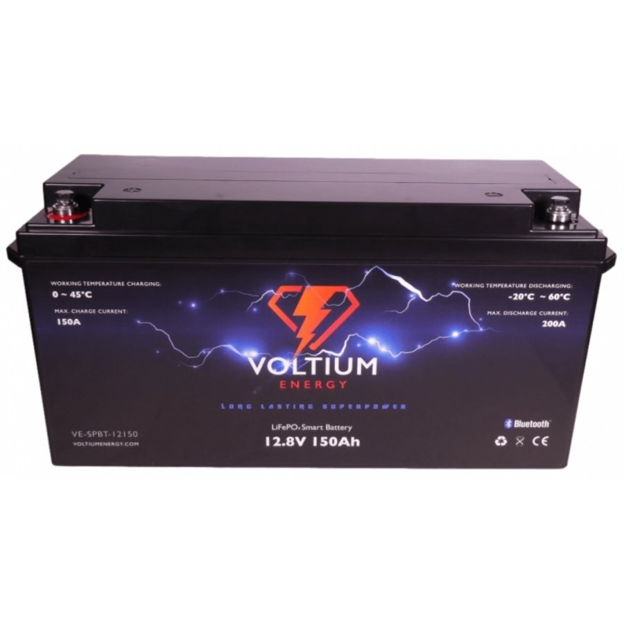 Voltium LiFePO4 Lithium Batterij 12,8 Volt 150Ah 1920Wh