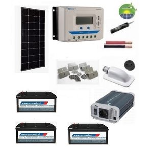 Enjoy Solar Eco Line Zonnepaneelset compleet 1000 Watt 12 Volt incl omvormer 3000 Watt - 3 x  accu STMF 230 Ah