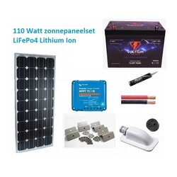 110 Watt zonnepaneel set LiFePo4  Lithium 75Ah