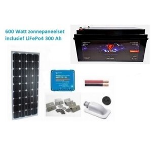 600 Watt zonnepaneel set LiFePo4 Lithium 300Ah