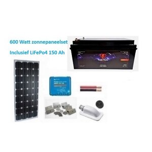 600 Watt zonnepaneel set LiFePo4 Lithium 150Ah