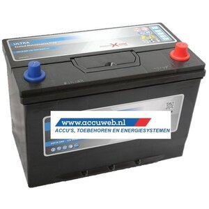 Accuweb Startaccu Heavy Duty DC Power 12 Volt 100 Ah + Rechts (60045) Accuweb Startaccu Heavy Duty DC Power 12 Volt 100 Ah + Rechts (60045)