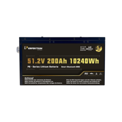 Perfektium PB-SERIE lithiumbatterij LiFePO4 51,2V 200Ah 10240Wh Smart BMS met Bluetooth