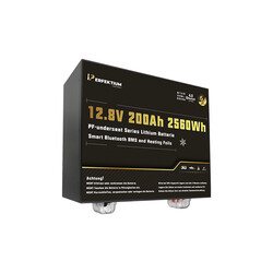 Perfektium PF-Underseat lithiumbatterij LiFePO4 12,8V 200Ah Smart BMS met Bluetooth 2560 watt