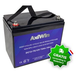 Axiwin Deep Cycle AGM accu 12 Volt 75 Ah