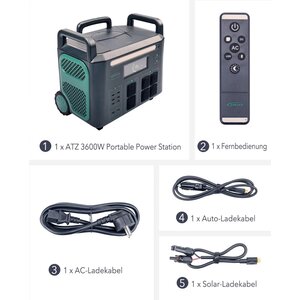 EPEVER®  EPEVER® ATZ3600EU Powerstation 3600W, 2048Wh (2kWh) AC Stopcontact 230V 3600W (5400W piek) Thuisback-up en Off-grid Wonen