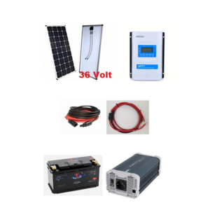 Voltium Zonnepaneelset Lithium 360 Watt 12 Volt incl omvormer 1500 Watt - accu 12,8V LiFePo4 150 Ah Voltium Zonnepaneelset Lithium 360 Watt 12 Volt incl omvormer 1500 Watt - accu 12,8V LiFePo4 150 Ah