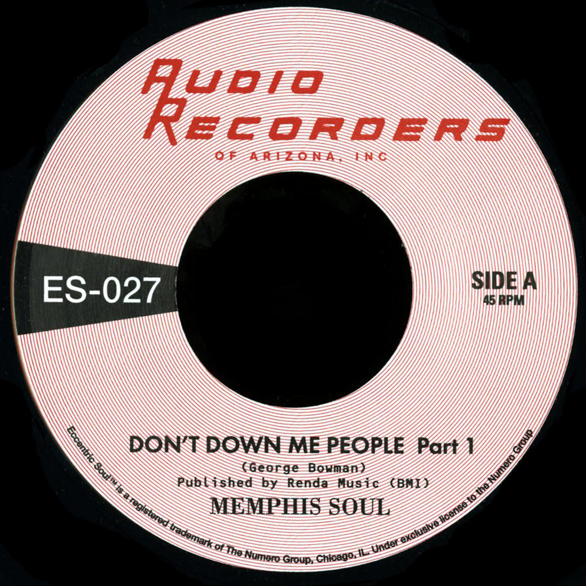 Numero Group Memphis Soul - Don't Down Me People Pt. 1 b/w Pt. 2