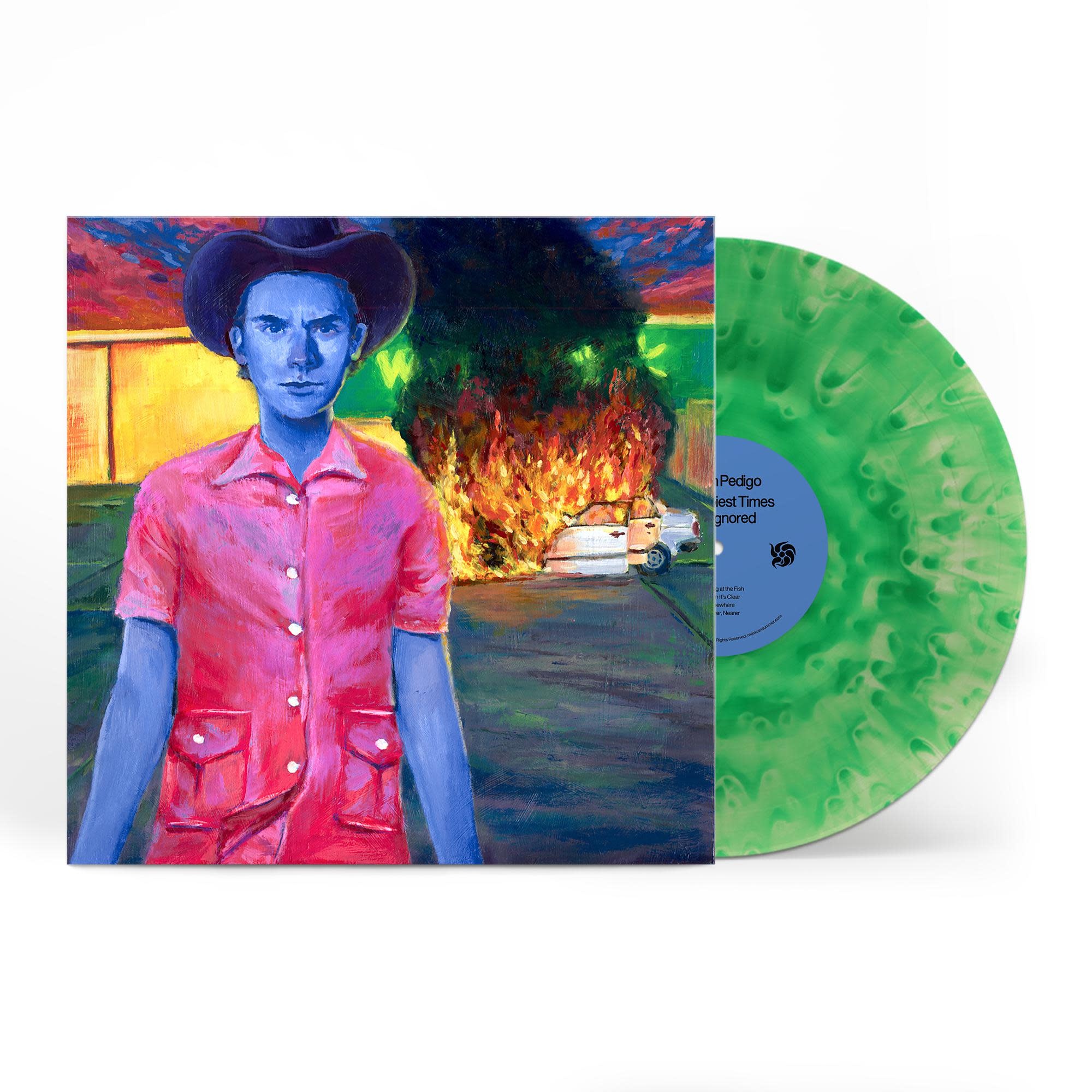 Mexican Summer (SIGNED) Hayden Pedigo - The Happiest Times I Ever Ignored (Green Vinyl) w/PROMO Bowling Pin