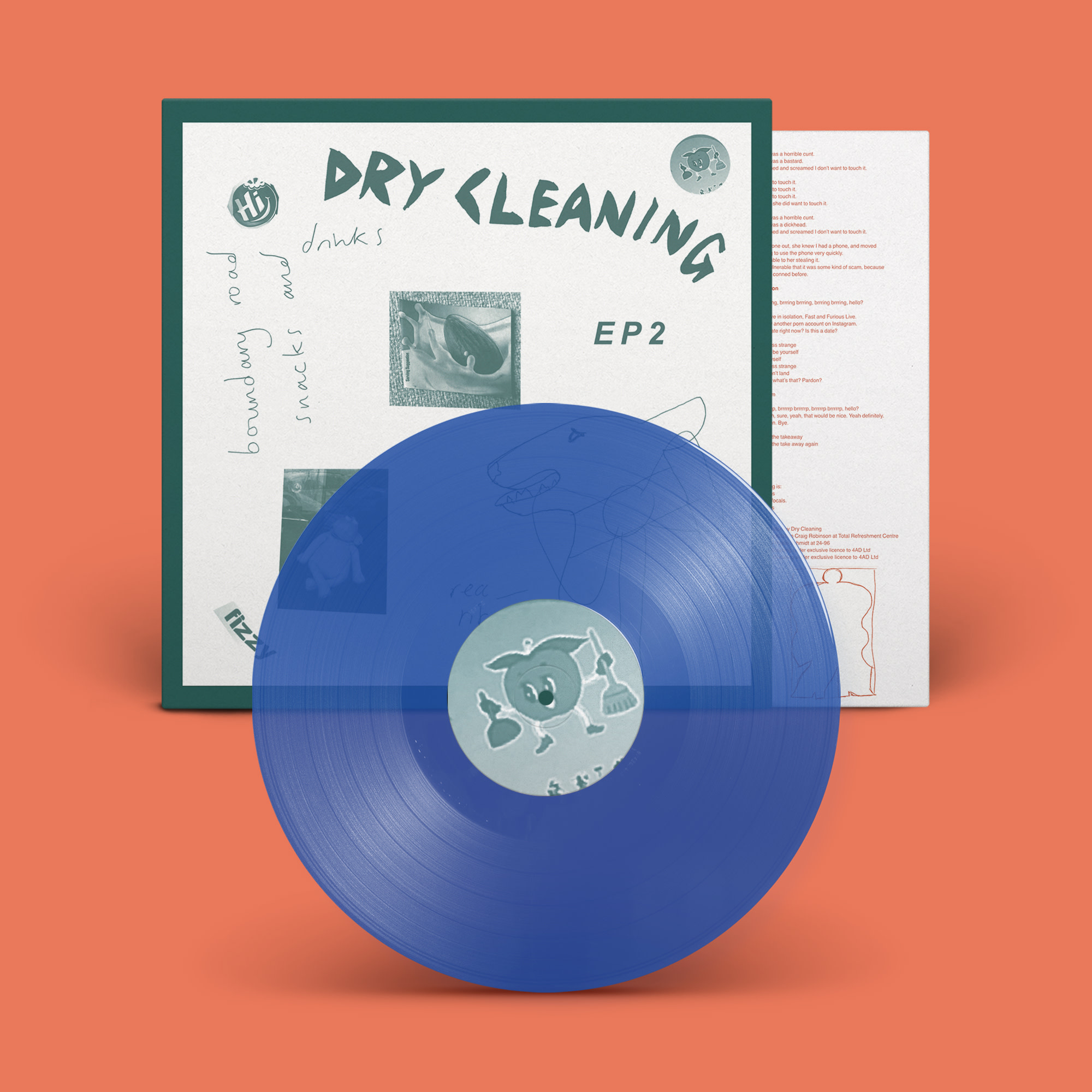 4AD Dry Cleaning  - Boundary Road Snacks and Drinks + Sweet Princess EP (Transparent Blue Vinyl)