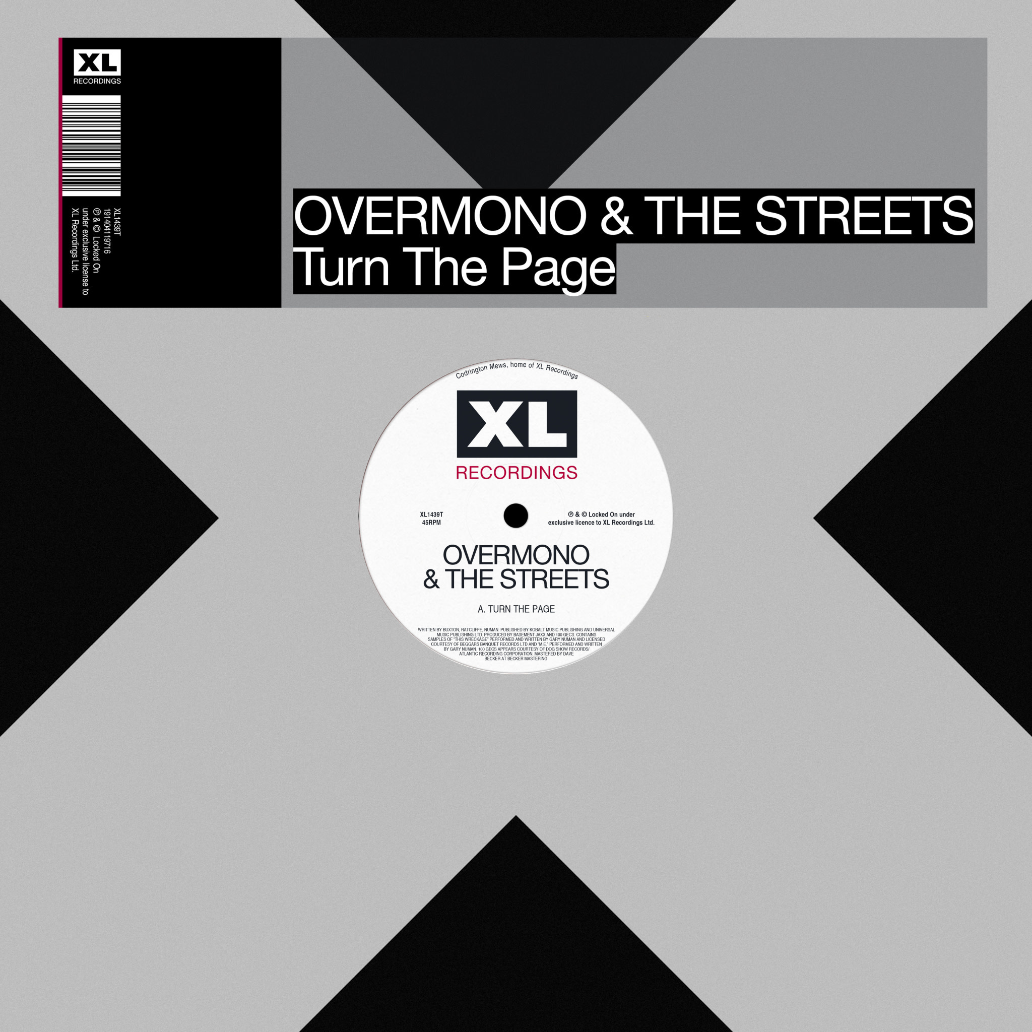 XL Recordings Overmono and The Streets - Turn The Page (Etched 12")