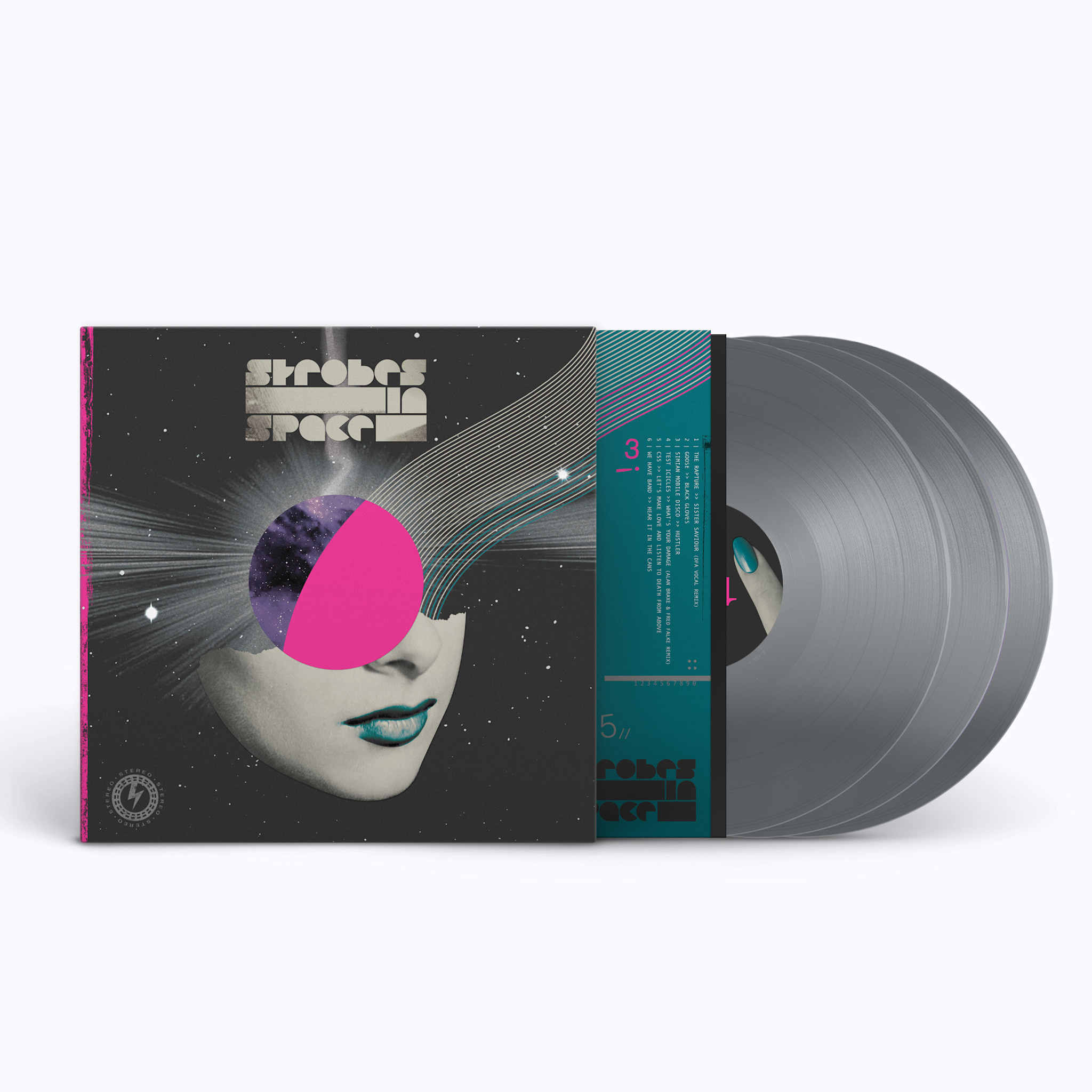 Two-Piers V/A - Strobes In Space (Indie Sleaze, Nu Rave and Future Disco 2000-2009) (3LP Deluxe Silver Vinyl)
