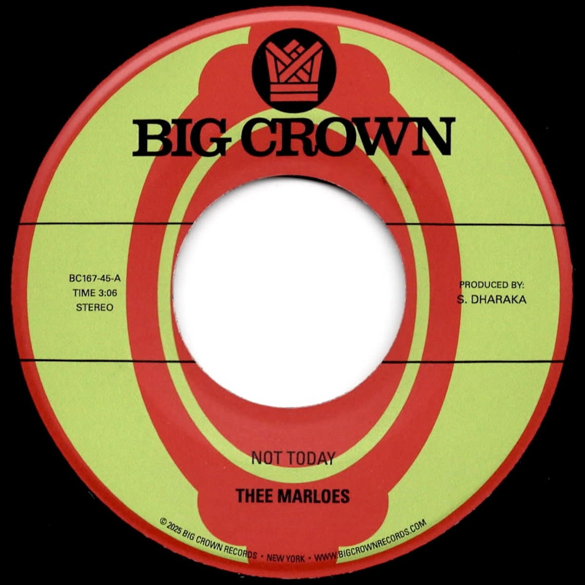 Big Crown Records Thee Marloes - Not Today b/w Over