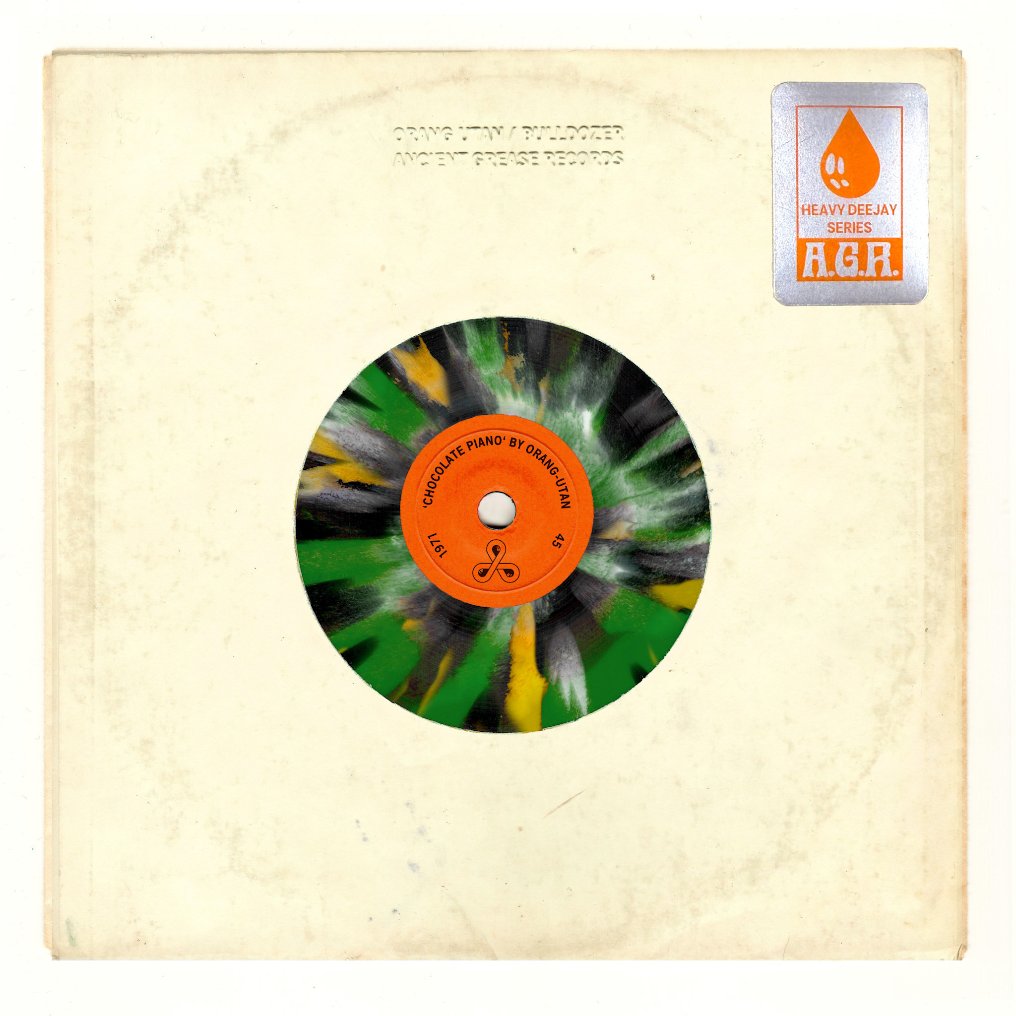 Ancient Grease Orang-Utan / Bulldozer - Chocolate Piano / Gallows Hill - 'Heavy DJ' Split 7" Series (Splatter Vinyl)