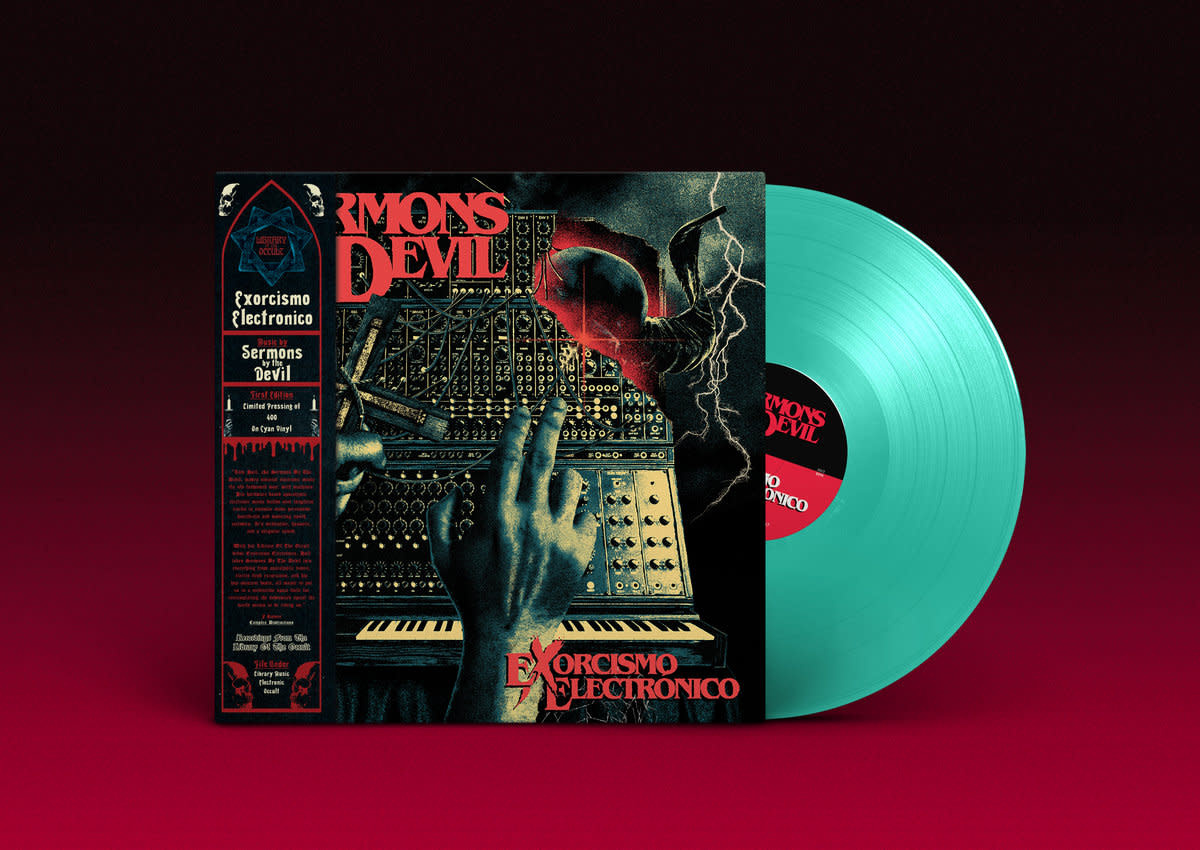 Library Of The Occult Sermons by the Devil - Exorcismo Electronico (Cyan Vinyl)