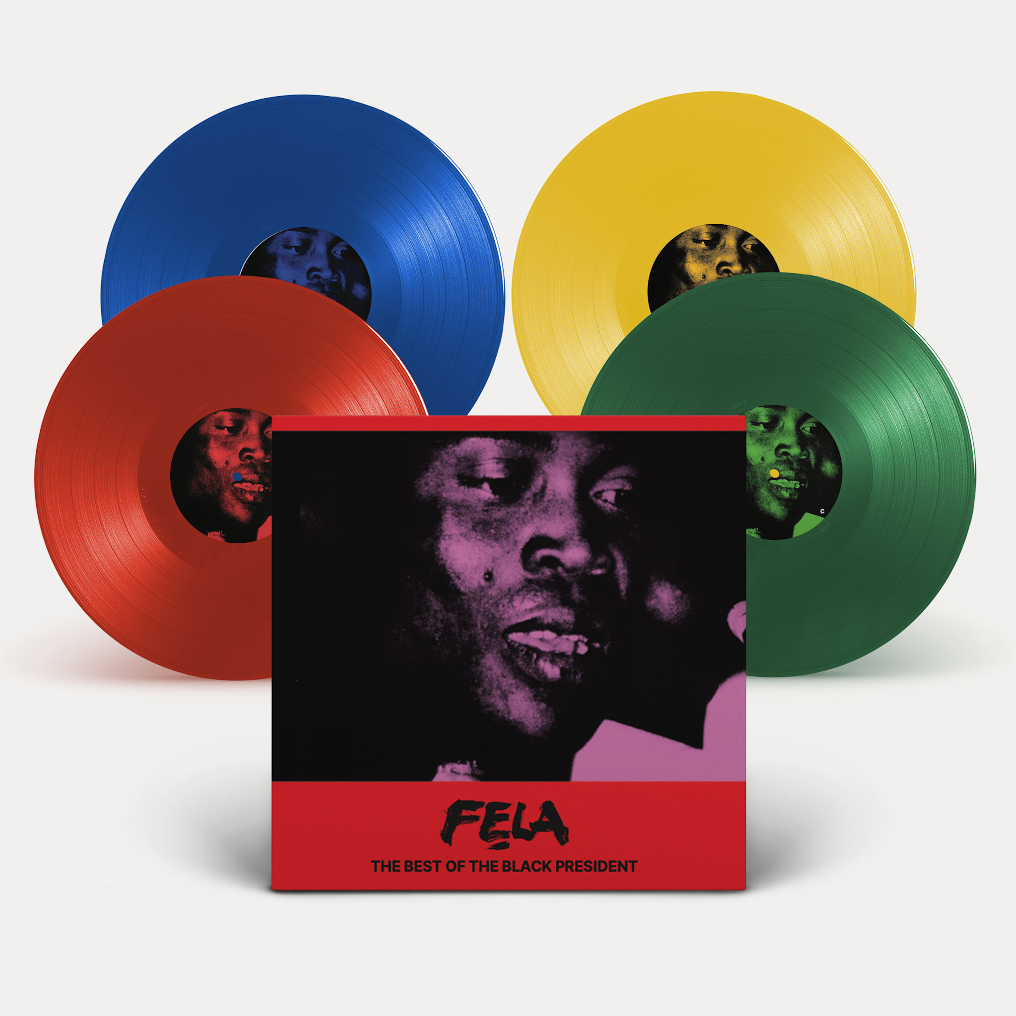 Knitting Factory Records Fela Kuti - The Best Of The Black President (Red, Green, Blue, Yellow Vinyl)