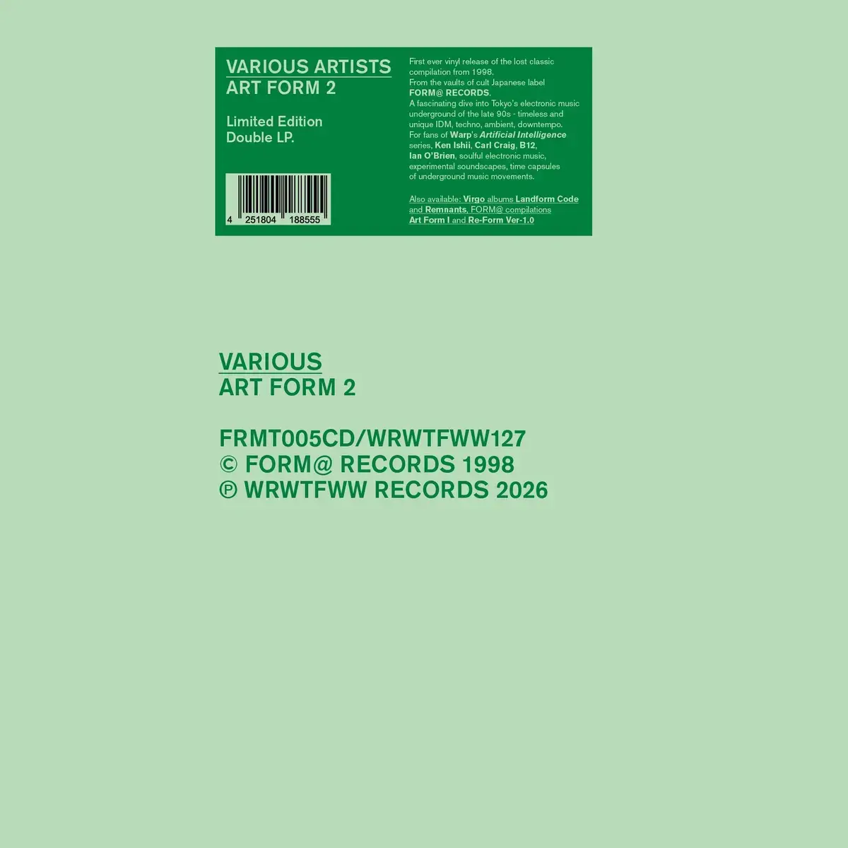 WRWTFWW Records Various - Art Form 2
