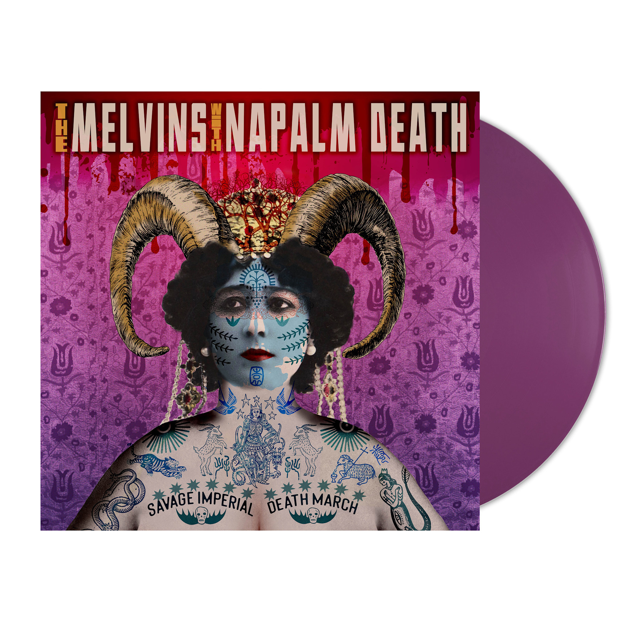Ipecac Recordings Melvins with Napalm Death - Savage Imperial Death March (Orchid Vinyl) + SIGNED TEST PRESSING COMPETITION