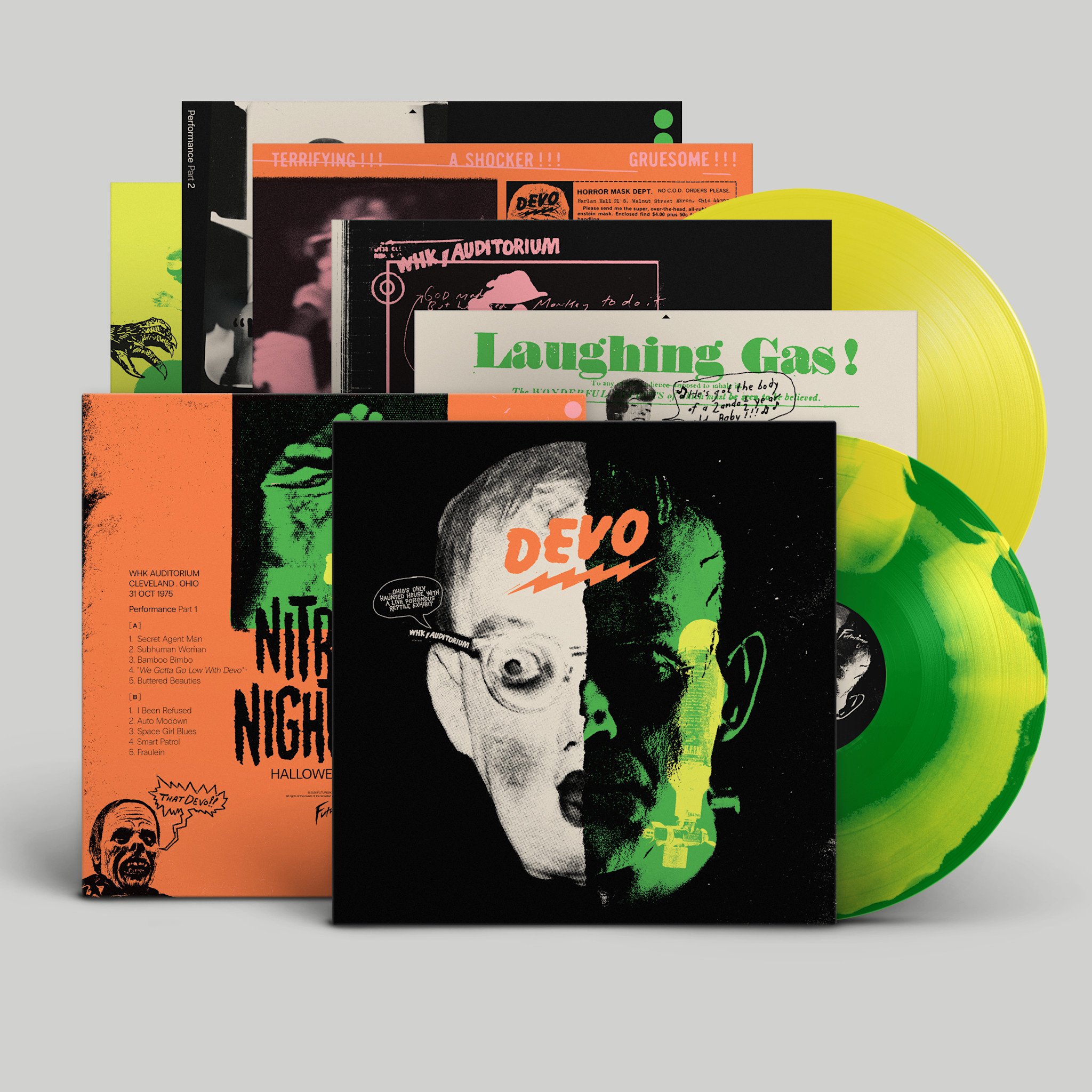 Futurismo DEVO - Nitrous Nightmare Halloween Live ‘75 (‘Laughing Gas’ Colour Vinyl)