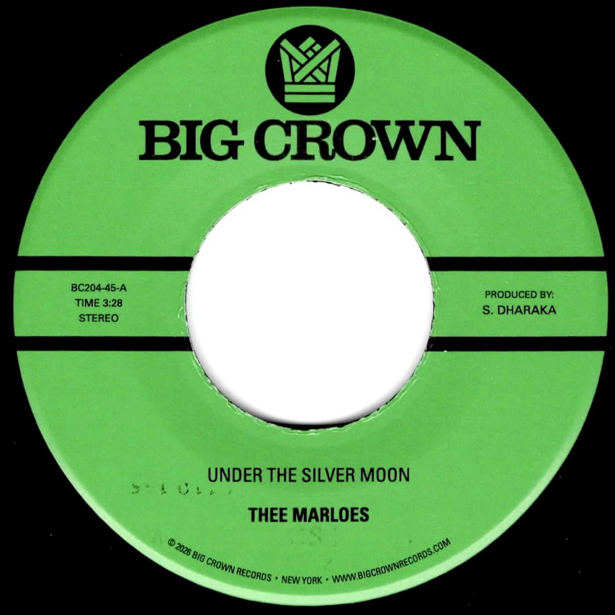 Big Crown Records Thee Marloes - Under the Silver Moon b/w Through the Changes