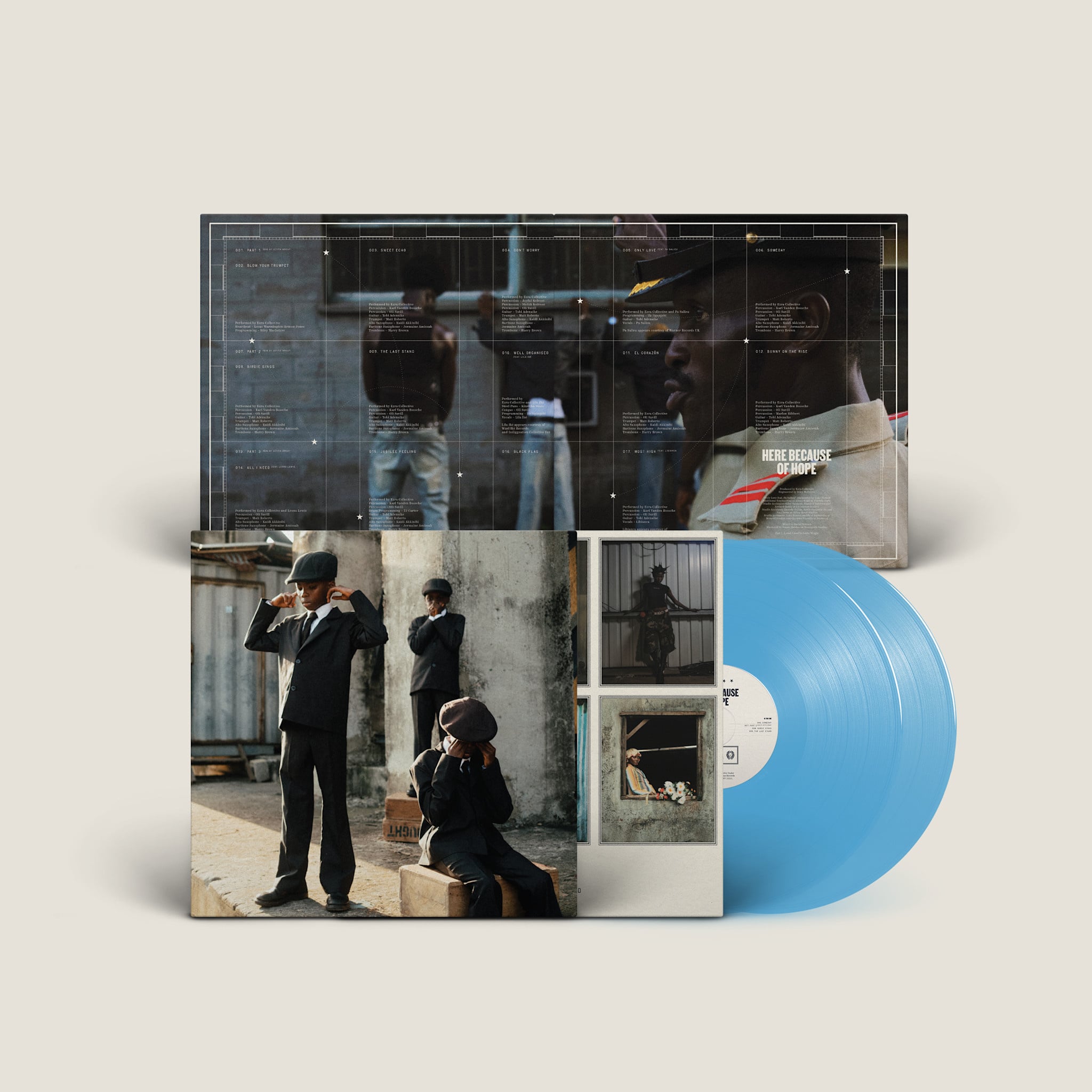 Partisan Records Ezra Collective - Here Because of Hope (Ocean Blue Vinyl)