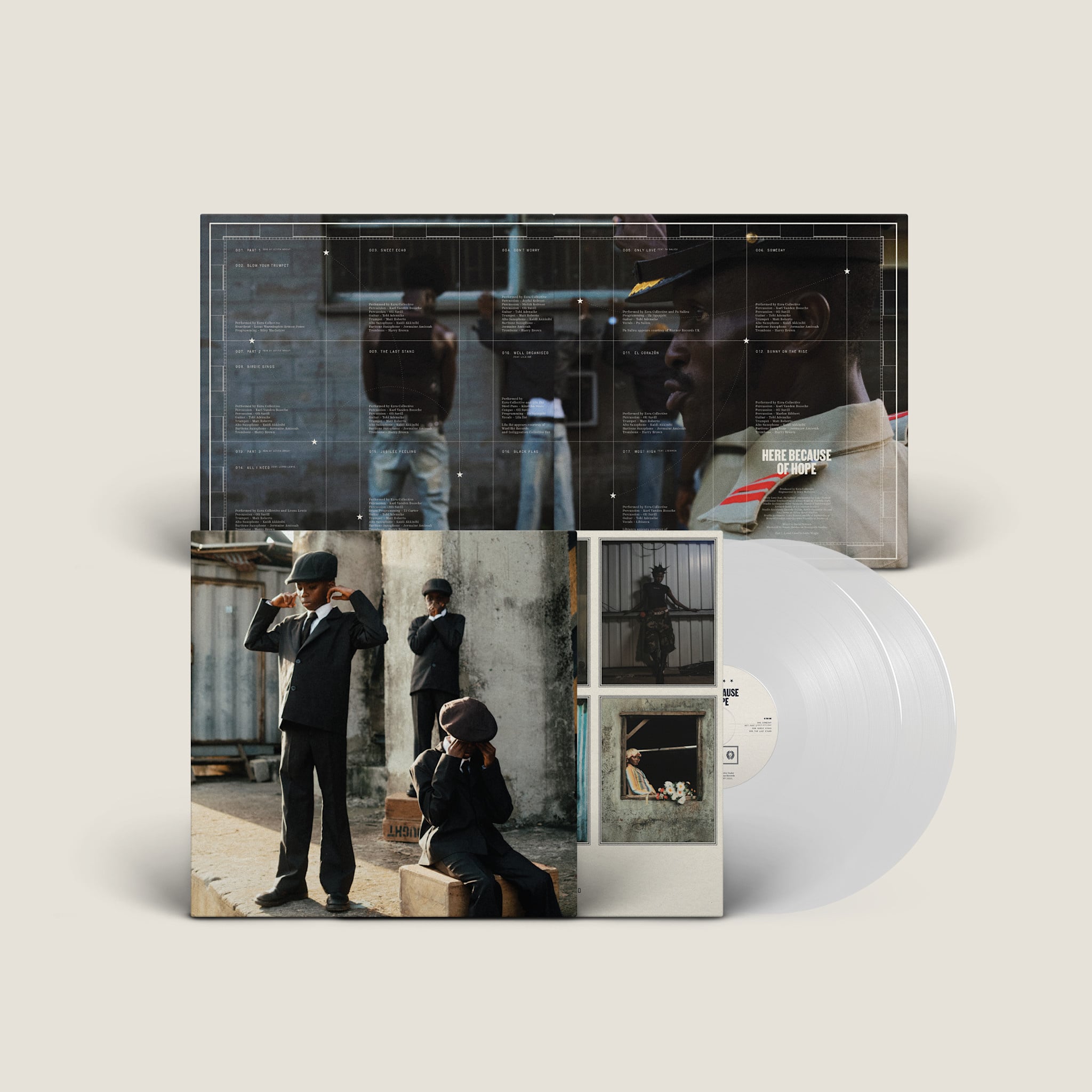 Partisan Records Ezra Collective - Here Because of Hope (Indies Translucent White Vinyl)