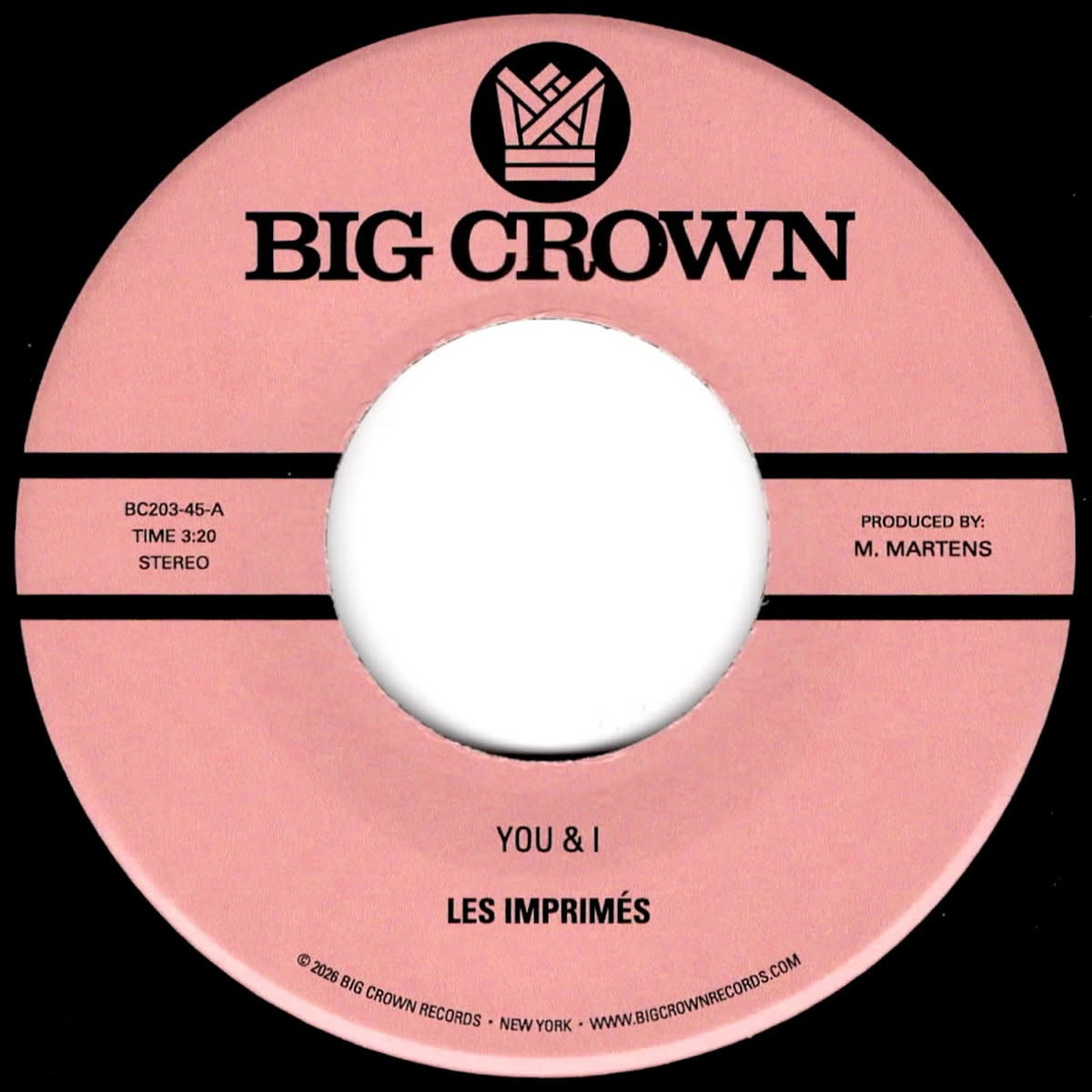 Big Crown Records Les Imprimés - You & I / Miss The Days