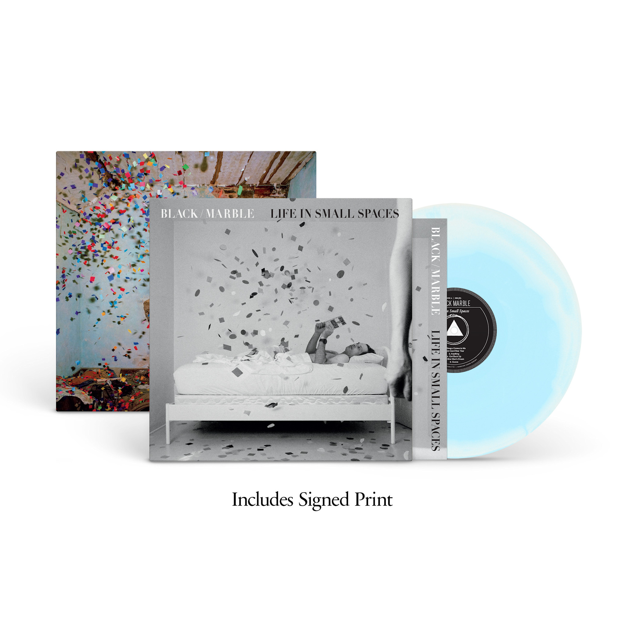 Sacred Bones Records Black Marble - Life in Small Spaces (Baby Blue & White Vinyl) + SIGNED PRINT