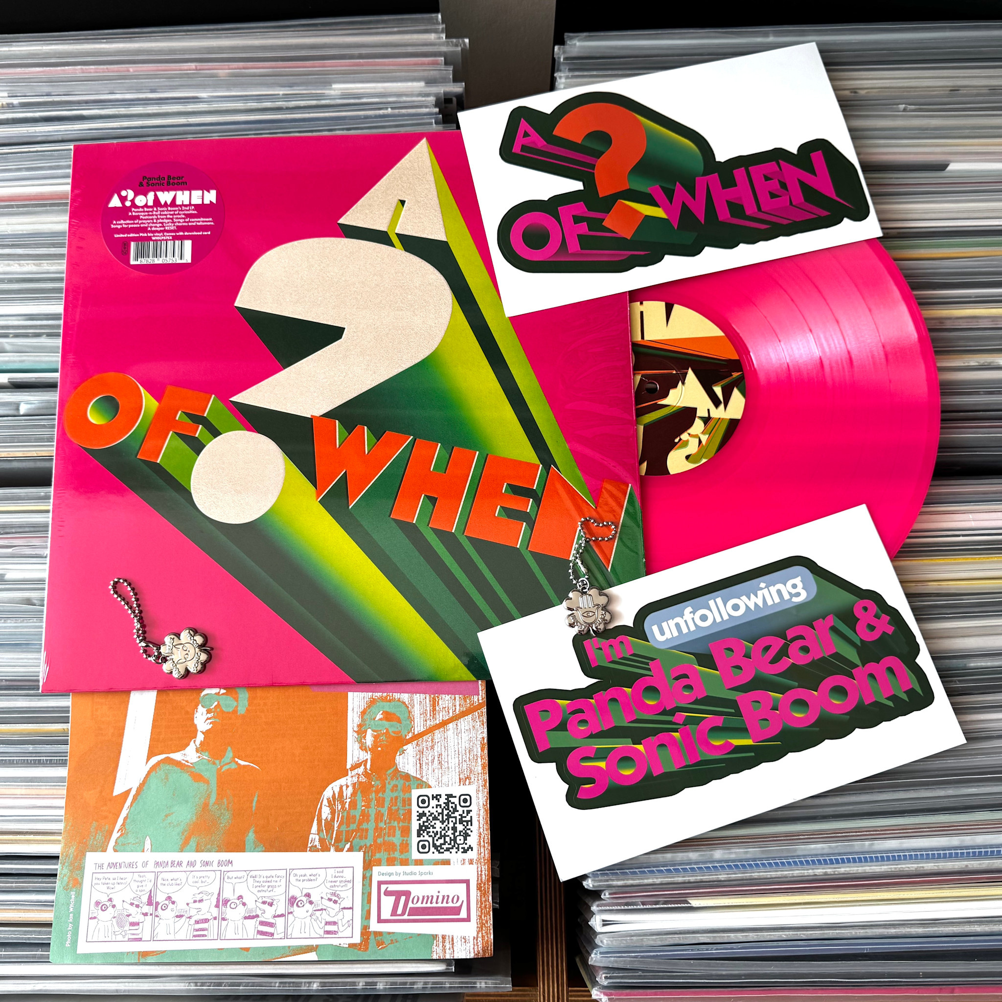 Domino Records Panda Bear & Sonic Boom - A ? Of WHEN (Pink Vinyl) + PROMO PACK