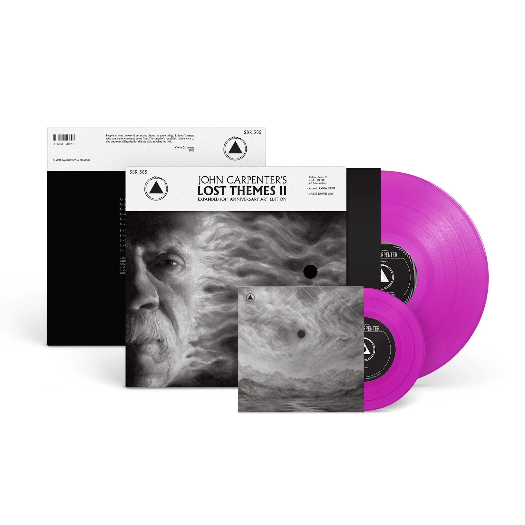 Sacred Bones Records John Carpenter, Cody, & Daniel - Lost Themes II Expanded (10th Anniversary Art Edition) (Neon Violet vinyl + 7")