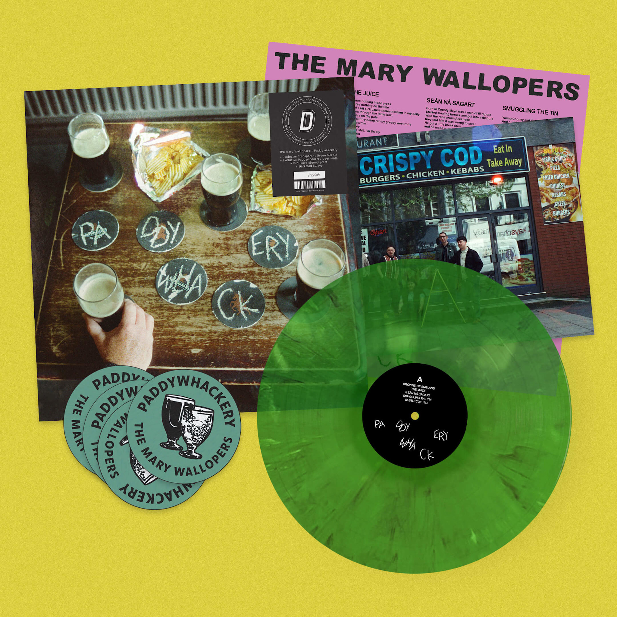 BC Records The Mary Wallopers - PADDYWHACKERY (Green Marble Vinyl) (Dinked Edition)