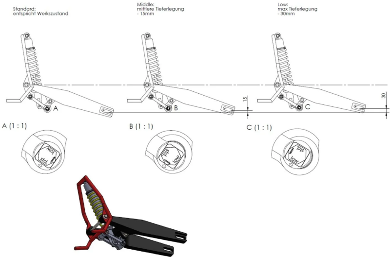 Cippito Umlenkung FL3 einstellbar -2,5cm