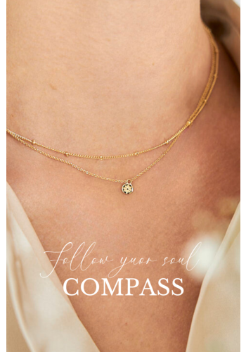 Compass Necklace Gold Plated 