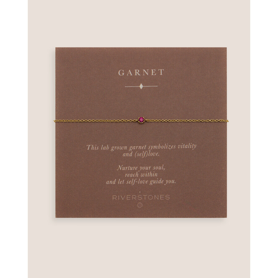 Garnet Bracelet Gold Plated-1