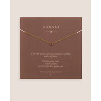 thumb-Garnet Necklace Gold Plated-1